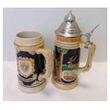 2 Vintage W. German Beer Stein 1 w/Metal Lid