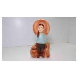 Vintage Royal Copley Asian Boy Ceramic Planter