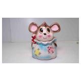 Vintage JAPAN Glazed Ceramic Mouse Planter