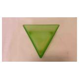 Art Deco Green Satin/Frosted Triangular Glass