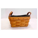Small Vintage Handcrafted Wood Splint Weave Basket