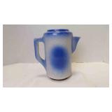 Vintage Salt-Glazed Blue & White Kettle/Pitcher