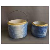 2 Antique Blue and White Salt-Glazed Stoneware