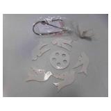 Metal Fruit Skewer/Holder, White Flying Dove Xmas
