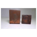 2 Vintage Metal Printing Blocks - SEE PICS