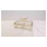 Vintage Jeannette 3D Butterfly Glass Trinket Box