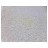 Textured White Woven Bedspread w/Fringe Edge