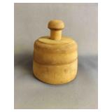 Vintage Wood Butter Mold Press - Cylindrical