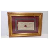 Antique Framed 1789 Connecticut Colonial Currency