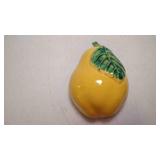 Vintage Ceramic Yellow Pear Wall Pocket - Crazing