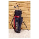 4 Customized Warrior Vinyl/Faux-Leather Golf Bag