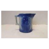 Vintage Salt-Glazed Blue & White Stoneware Pitcher