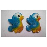 1970 Miller Studios 2 Chalkware Bird Wall Plaques