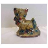 Handmade Chalkware Carnival Cat - Hand Painted -