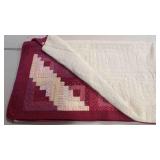 Vintage Handmade "Log Cabin "Patterned Quilt