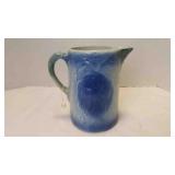 Vintage Salt-Glazed Blue & White Stoneware Pitcher