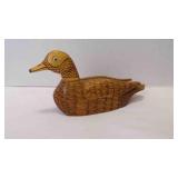 Vintage Hand-Carved Wood Duck Table Figurine w/