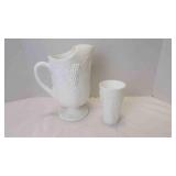Vintage White Indiana Colony Milk Glass Pitcher