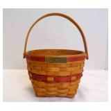 1994 Vintage Handcrafted Wood Splint Weave Basket