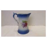 Vintage Porcelain Blue & White Pitcher Featuring