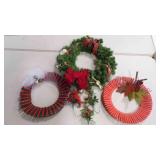 6 Handmade Holiday Wreaths w/Foliage