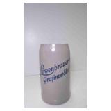Vintage Glazed German Stoneware 1 Liter Beer Stein