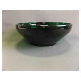 Vintage Thick Emerald Green Glass Serving Bowl