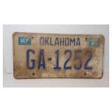 1980 Oklahoma License Plate - GA-1252