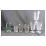 7 Mixed LOT Clear Glass Drinking Glasses