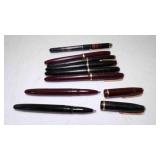 7 Wearever Black & Burgundy Pens & (1) MICRO