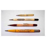 4 Vintage Twist Mechanical Pencils w/Advertising