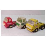3 Vintage Tonka steel mini semi truck cabs