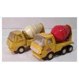 2 Vintage Tonka steel mini cement mixer trucks