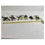 6 animal figures; 5 reptiles & a grasshopper