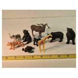 9 realistic wildlife & African figurines