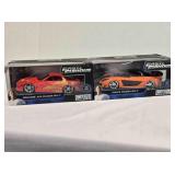 2 diecast cars; Fast & Furious models, 8" long