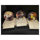 3 Norman Rockwell plates; Golden Moments series