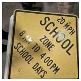 School Zone sign, metal, 30"x30"