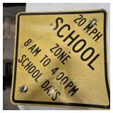 School Zone sign, metal, 30"x30"