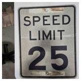 Speed Limit 25 sign, metal, 30"x24"