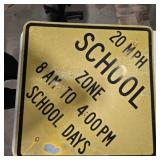 School Zone sign, metal, 30"x30"