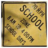 School Zone sign, metal, 30"x30"