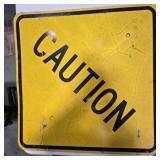 Caution sign, metal, 30"x30"