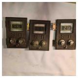 3 decorative brass Post Office box doors