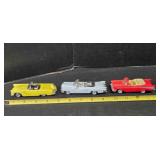 3 die cast model convertible cars