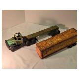 3 vintage Buddy L vehicles; semi-tractor, 10" long