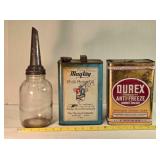 Vintage cans & jar; Maytag Multi-Motor Oil