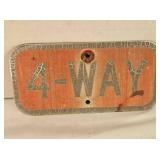 Metal 4-Way street sign (12"x6")