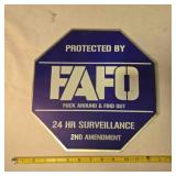Comic Security sign, octagonal, 13" across