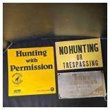 3 Signs; No Hunting or Trespassing , 11"x7"